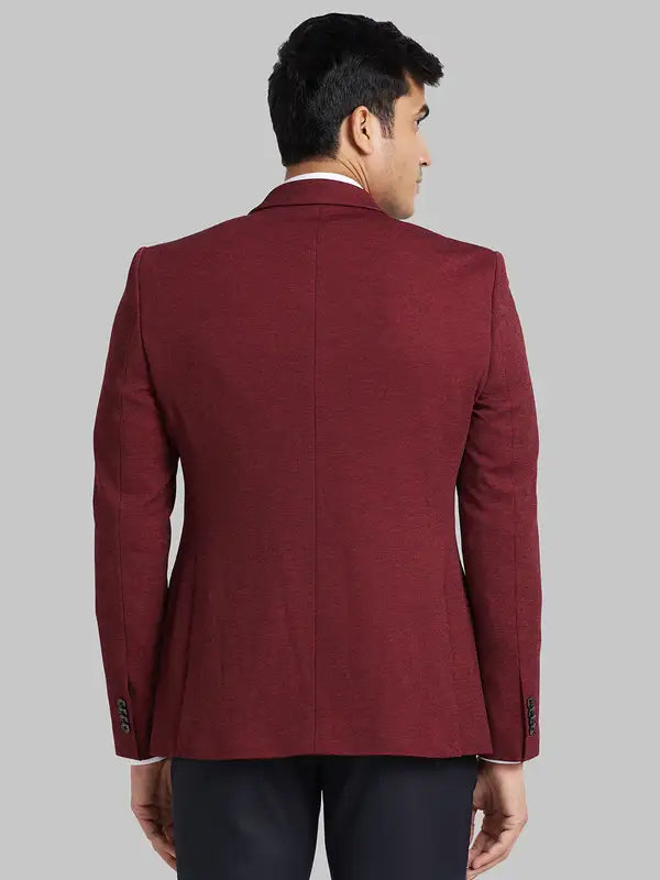 Men Regular Fit Orange Blazer