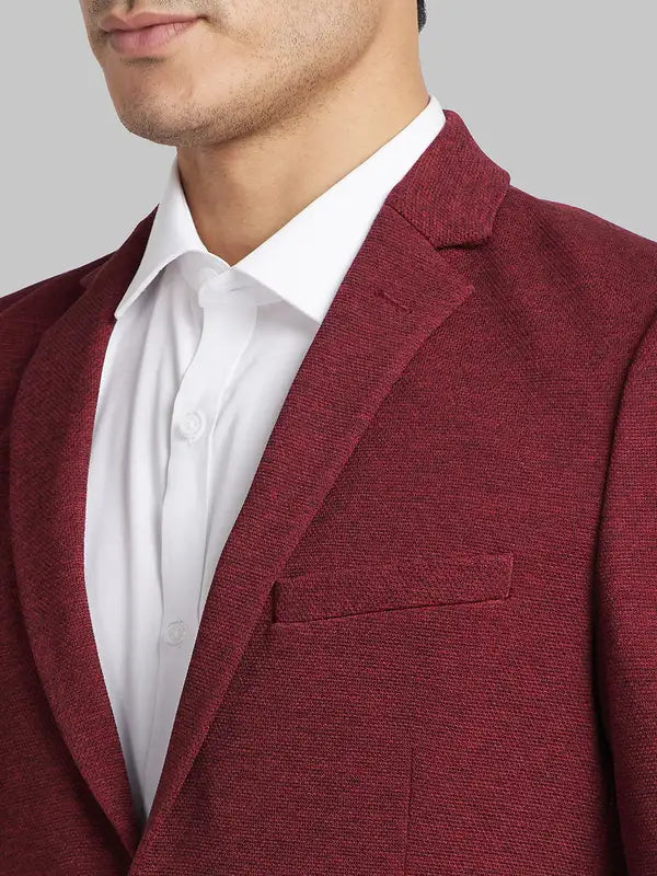 Men Regular Fit Orange Blazer