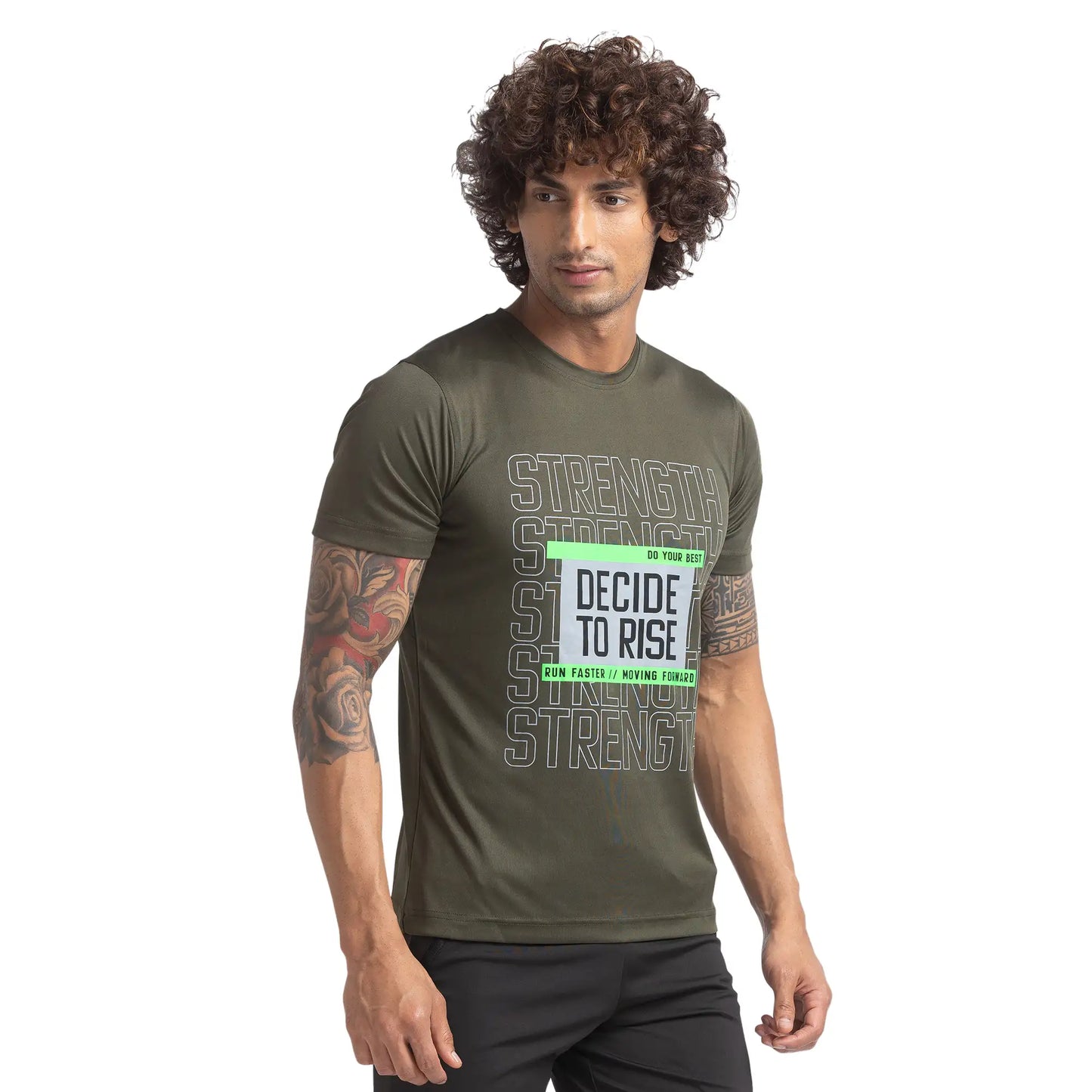 Men Regular Fit Blue T-Shirts