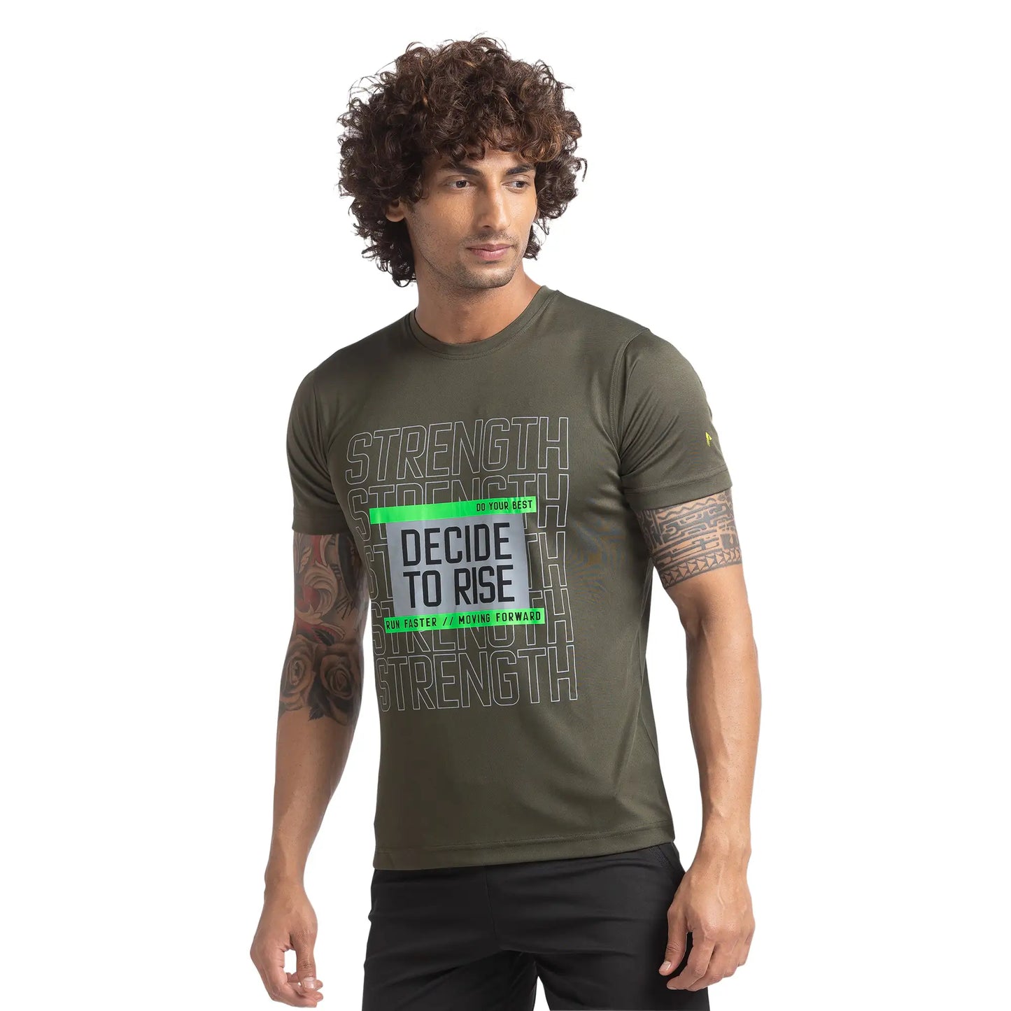 Men Regular Fit Blue T-Shirts