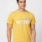 Parx Men Yellow Print Regular Fit Cotton Polo Neck T-Shirt