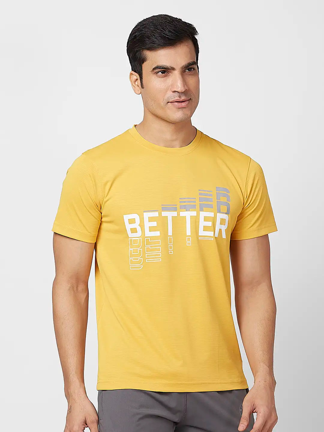 Parx Men Yellow Print Regular Fit Cotton Polo Neck T-Shirt