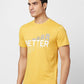 Parx Men Yellow Print Regular Fit Cotton Polo Neck T-Shirt