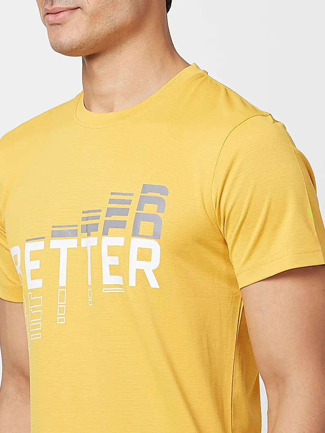 Parx Men Yellow Print Regular Fit Cotton Polo Neck T-Shirt