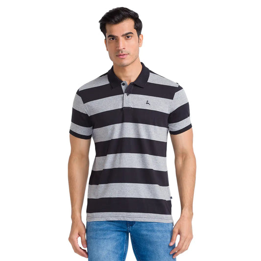 Men Regular Fit Blue Polo