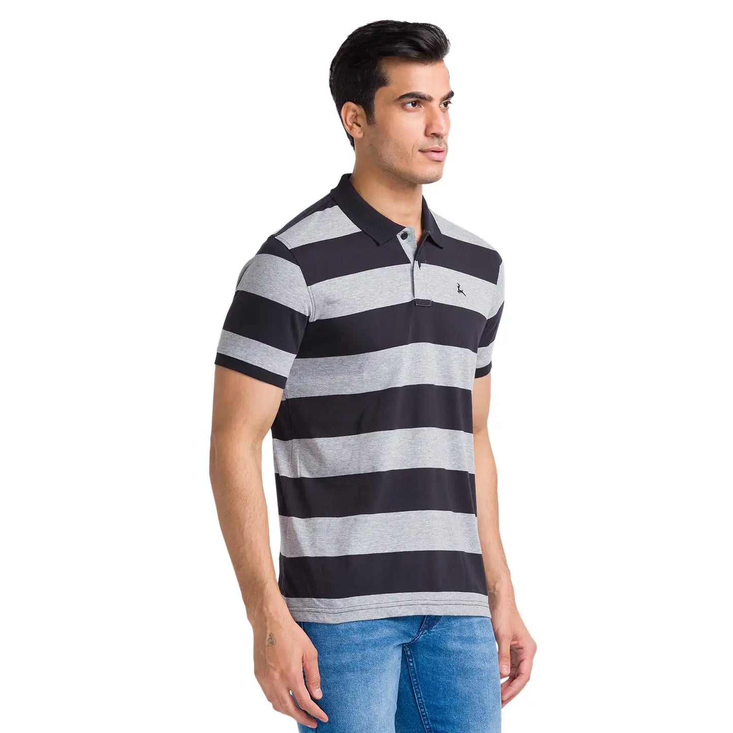Men Regular Fit Blue Polo