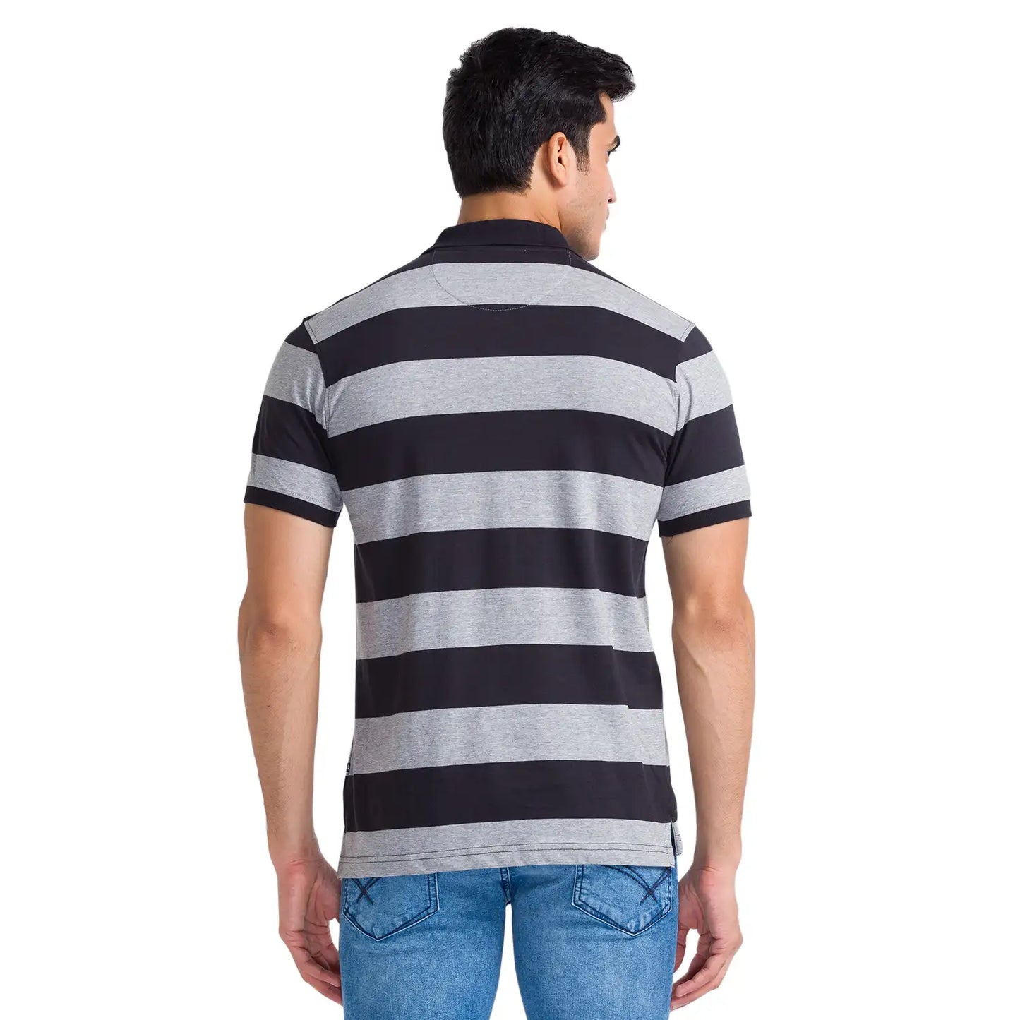 Men Regular Fit Blue Polo