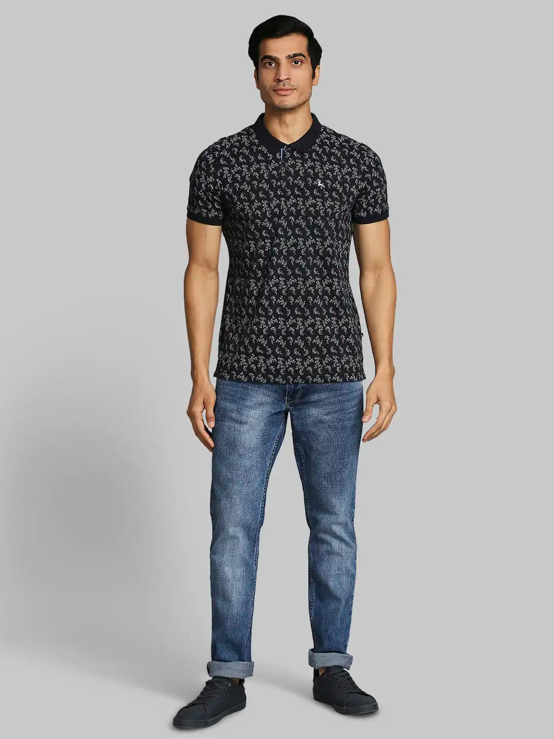 Men Regular Fit Black Polo