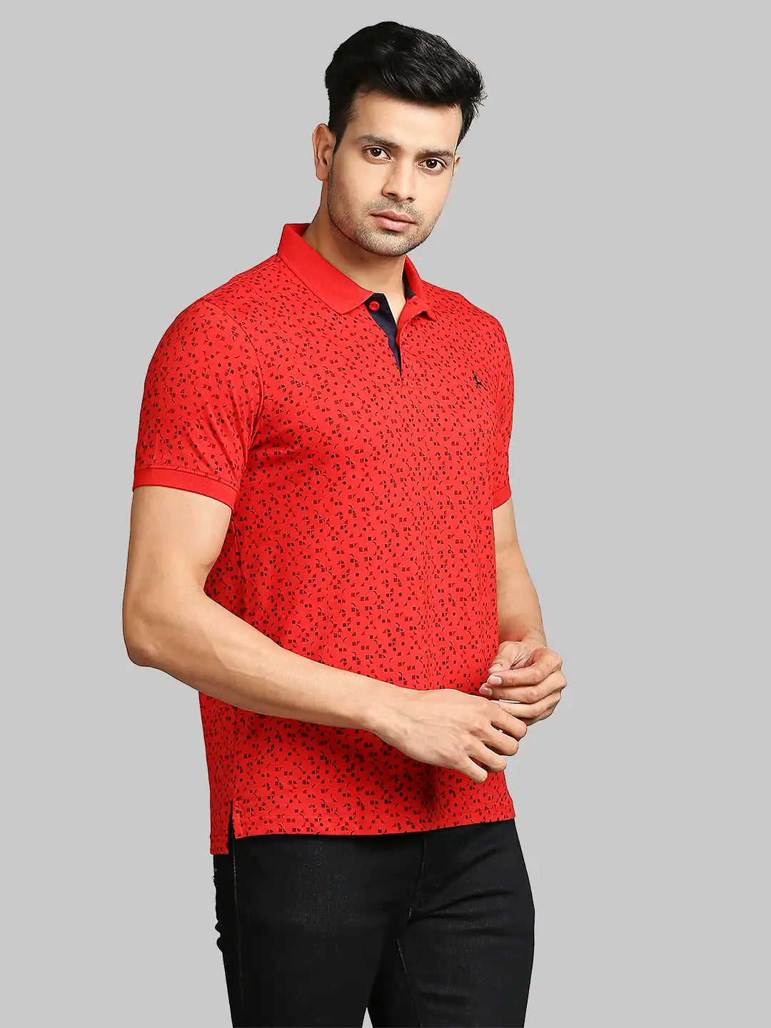 Men Regular Fit Dark Blue Polo