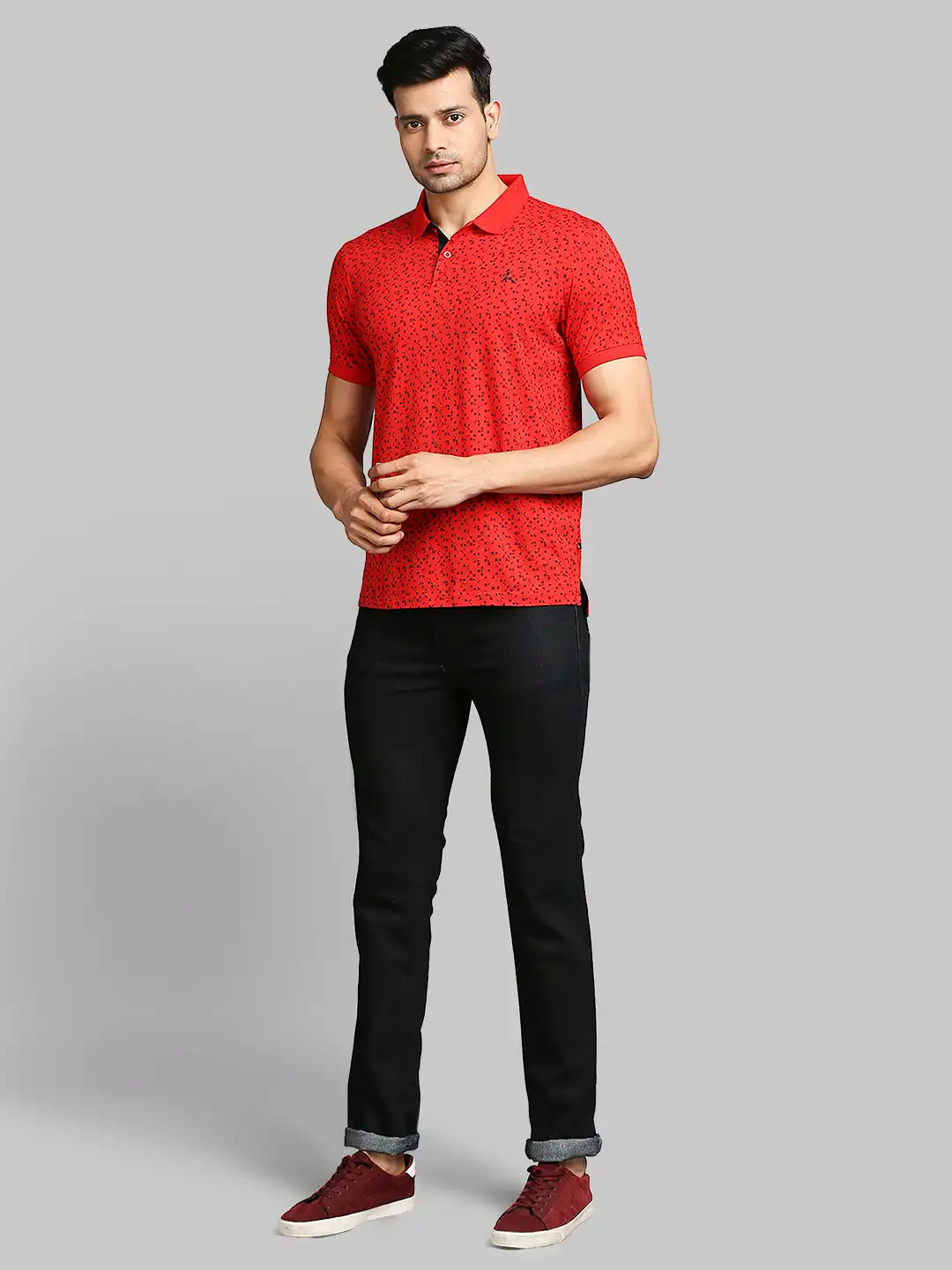 Men Regular Fit Dark Blue Polo