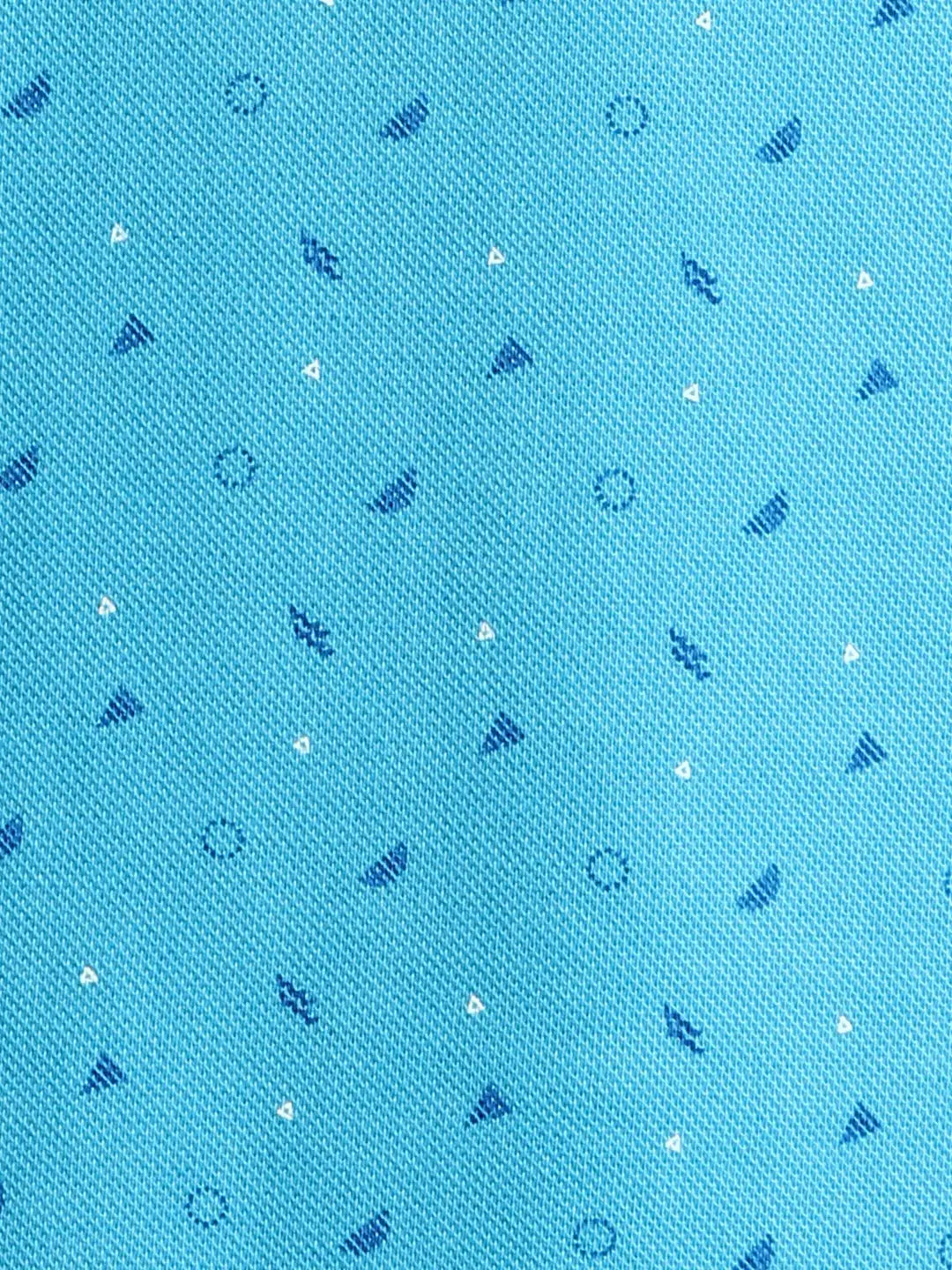 Parx Men Blue Solid Regular Fit Cotton Intarsia Neck T-Shirt