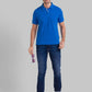 Men Regular Fit Blue Polo