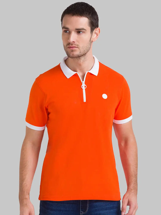 Men Regular Fit Blue Polo