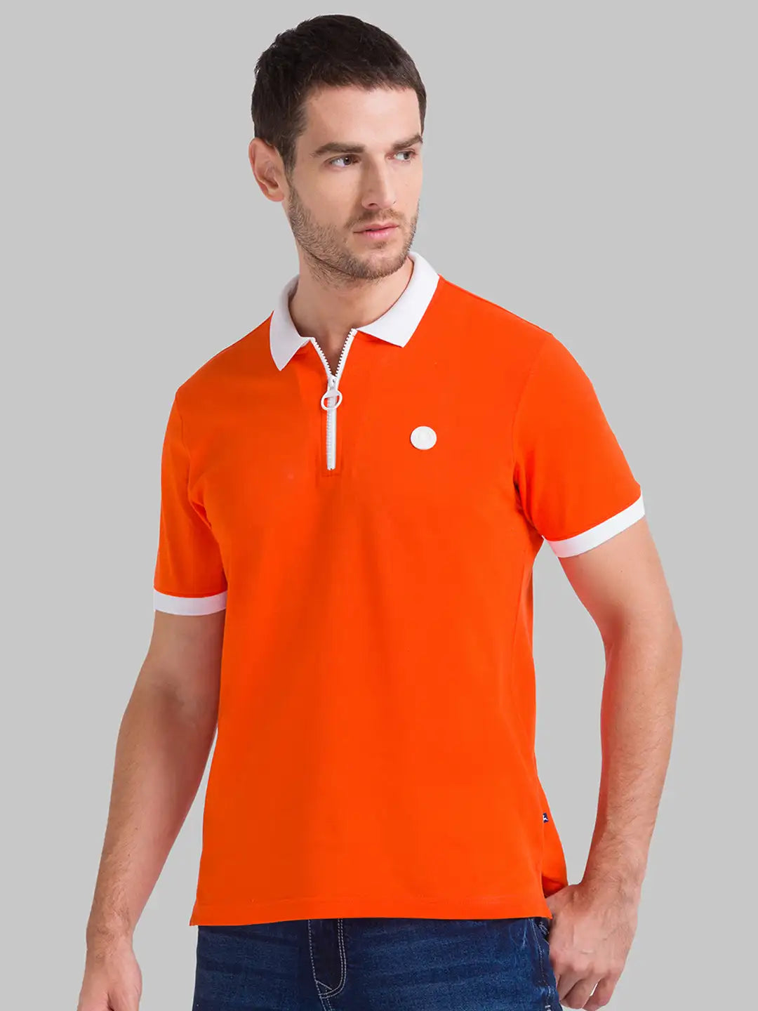 Men Regular Fit Blue Polo