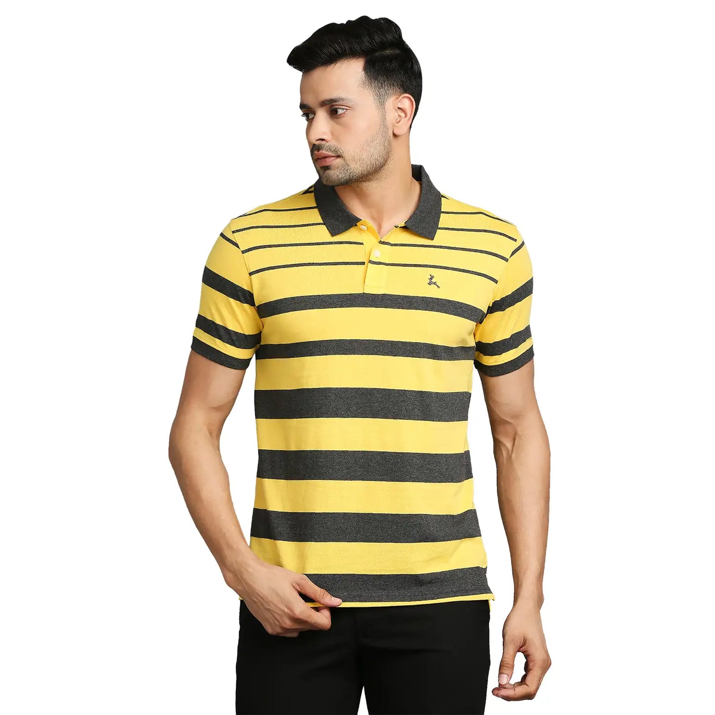 Men Regular Fit Black Polo