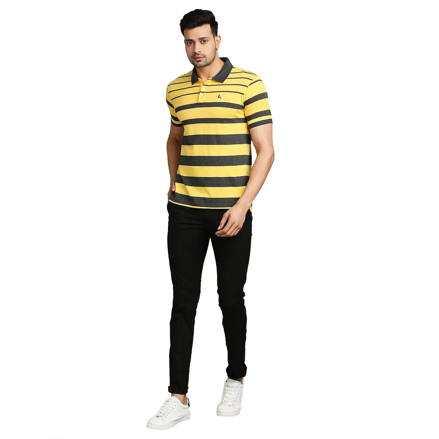 Men Regular Fit Black Polo