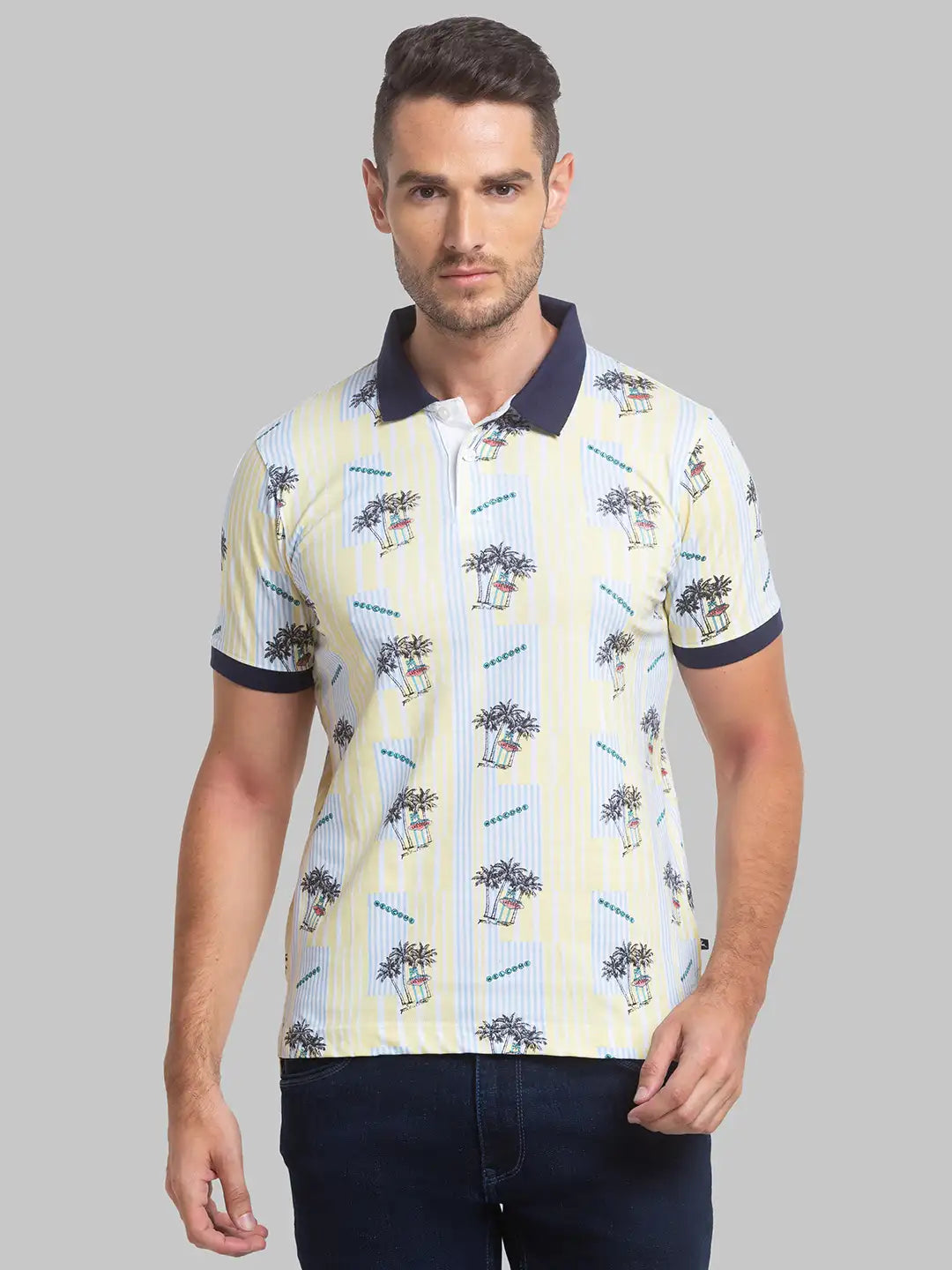 Men Regular Fit Dark Blue Polo
