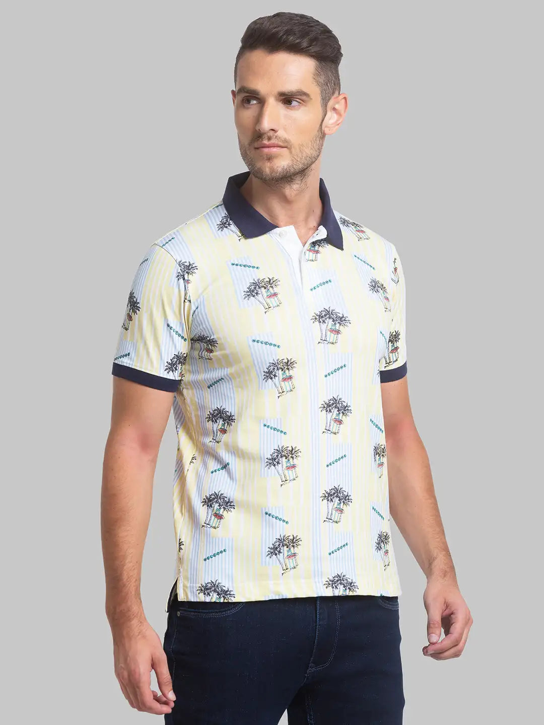 Men Regular Fit Dark Blue Polo
