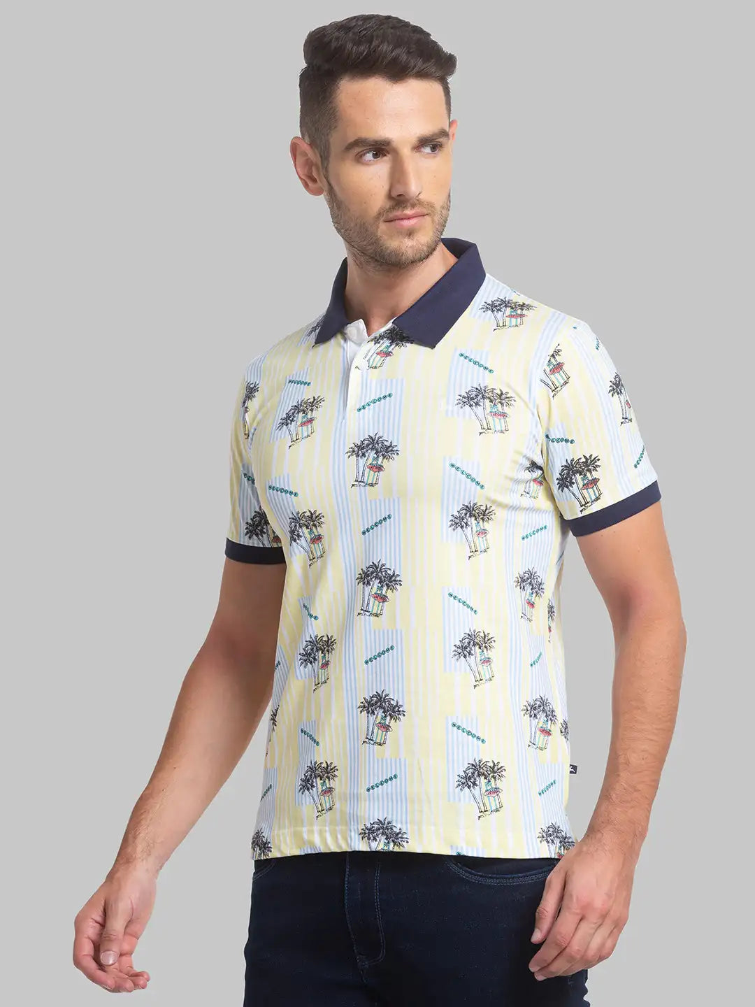 Men Regular Fit Dark Blue Polo