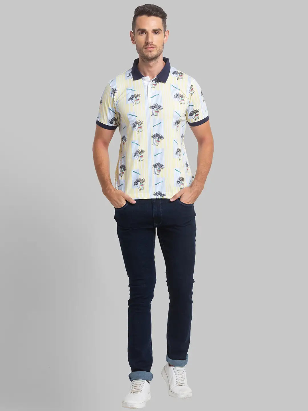 Men Regular Fit Dark Blue Polo