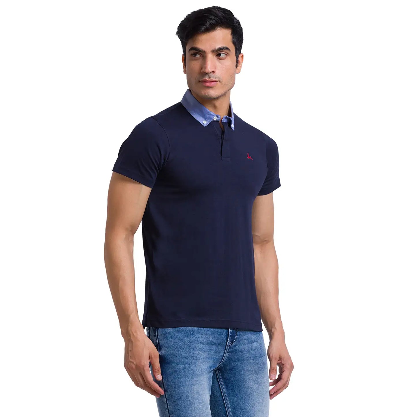 Men Slim Fit White Polo