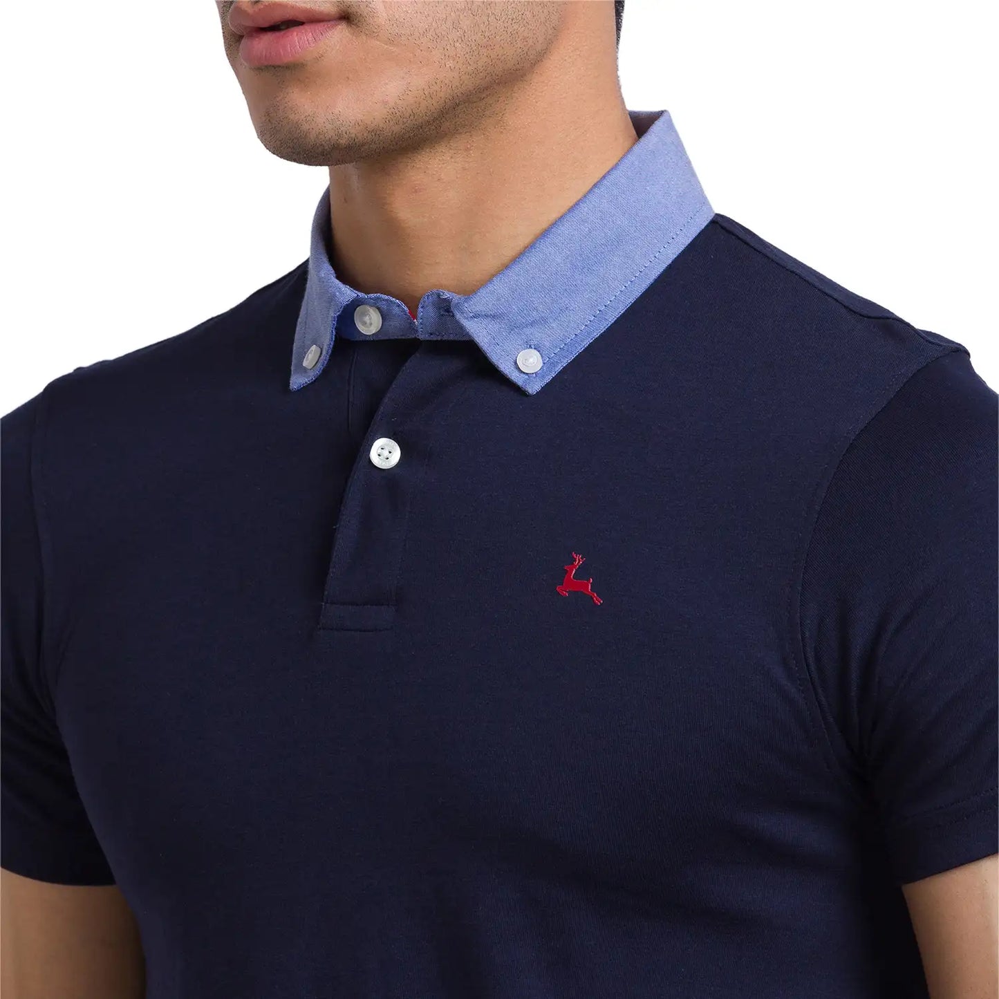 Men Slim Fit White Polo