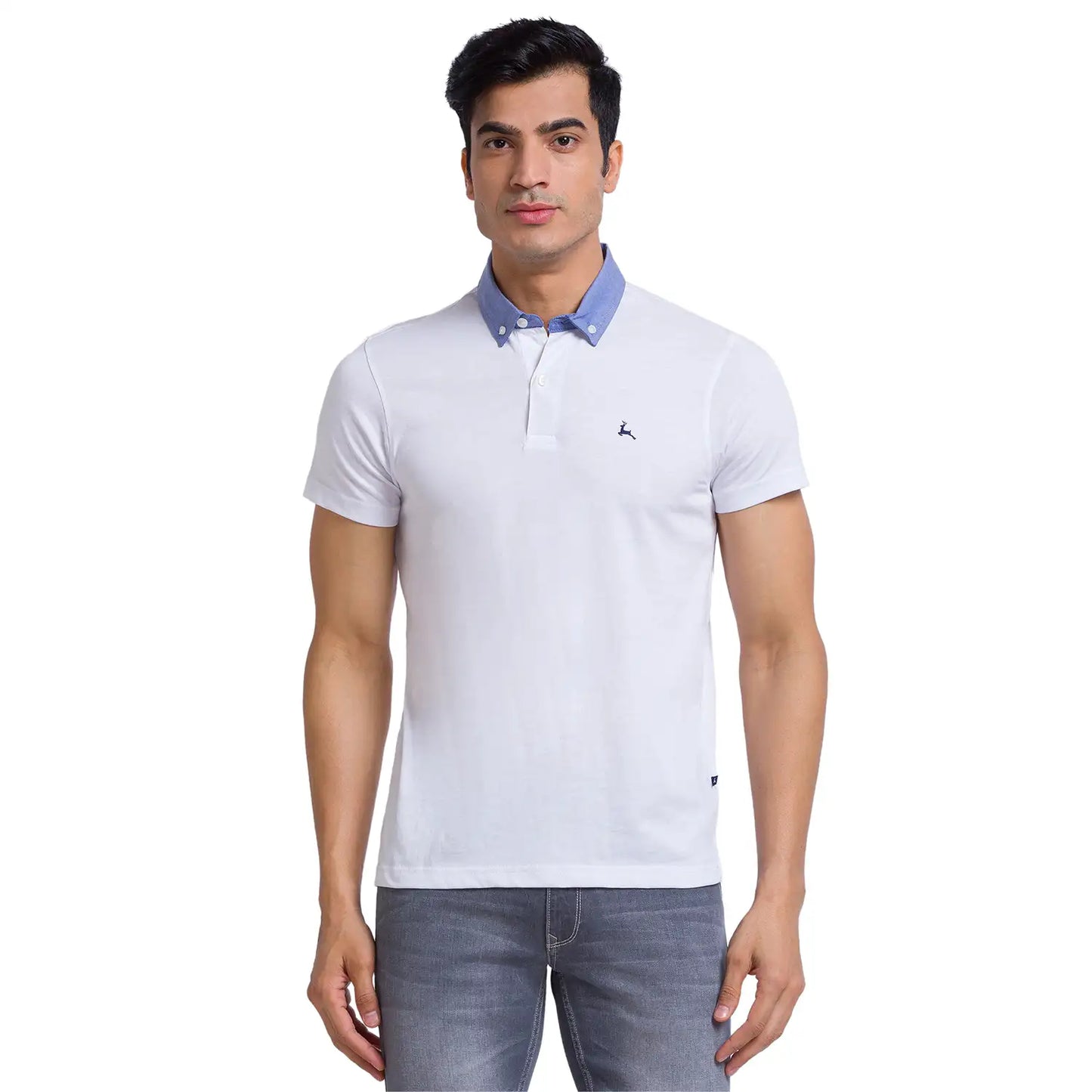 Men Regular Fit White Polo
