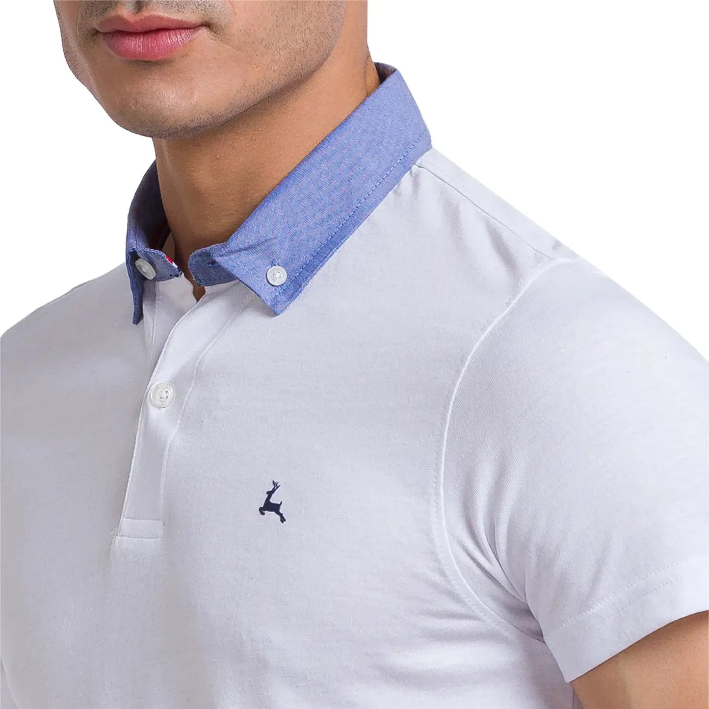 Men Regular Fit White Polo