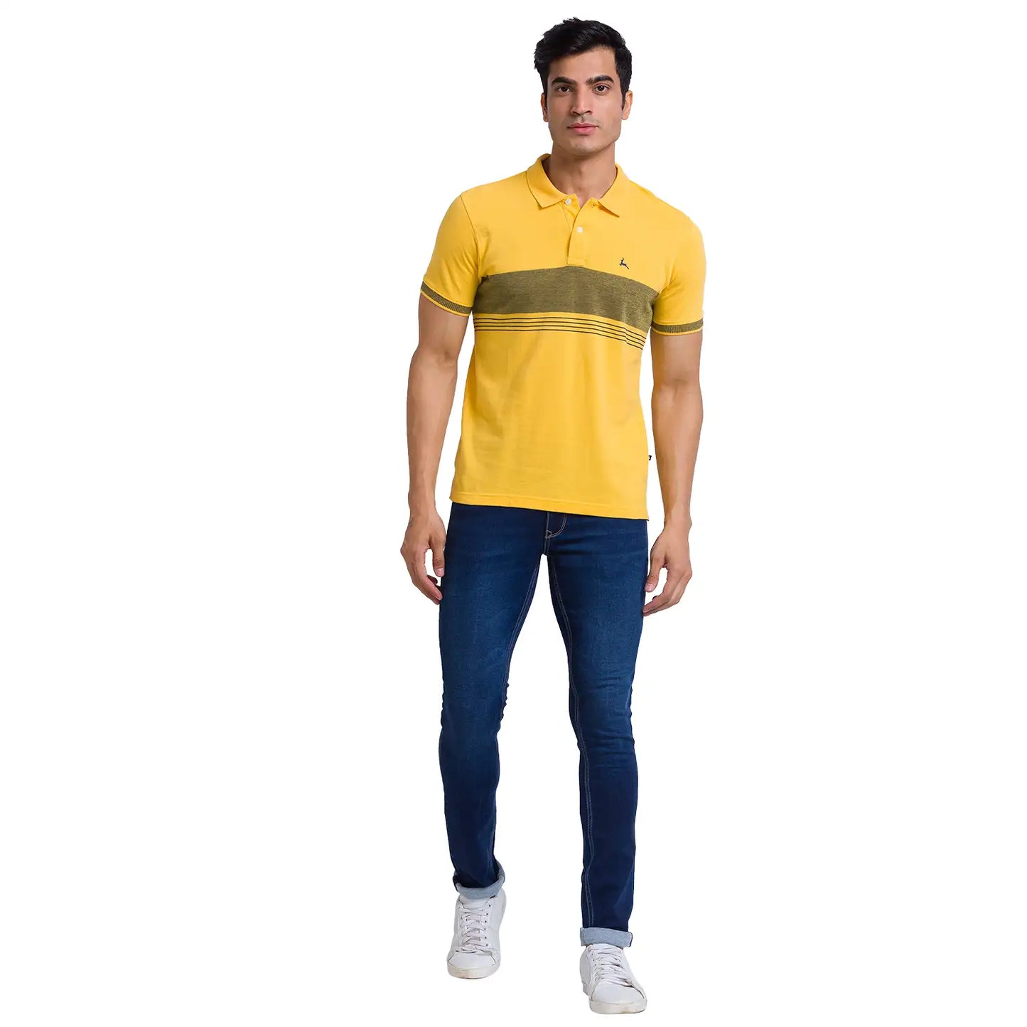 Men Regular Fit Blue Polo