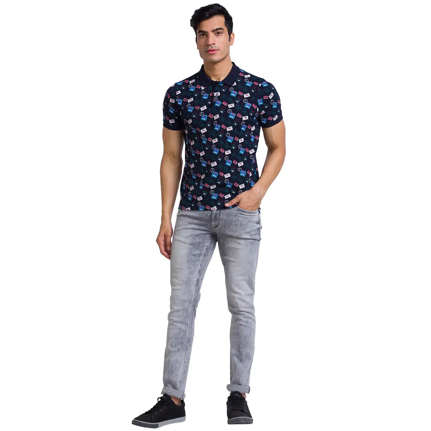 Men Regular Fit White Polo