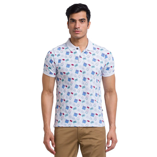 Men Regular Fit White Polo