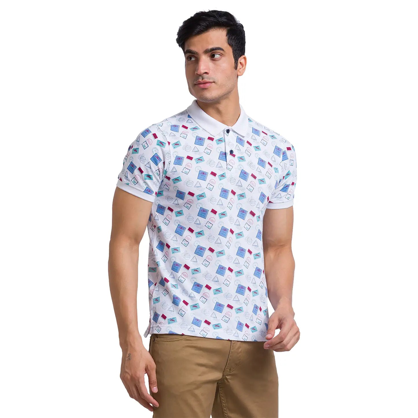 Men Regular Fit White Polo
