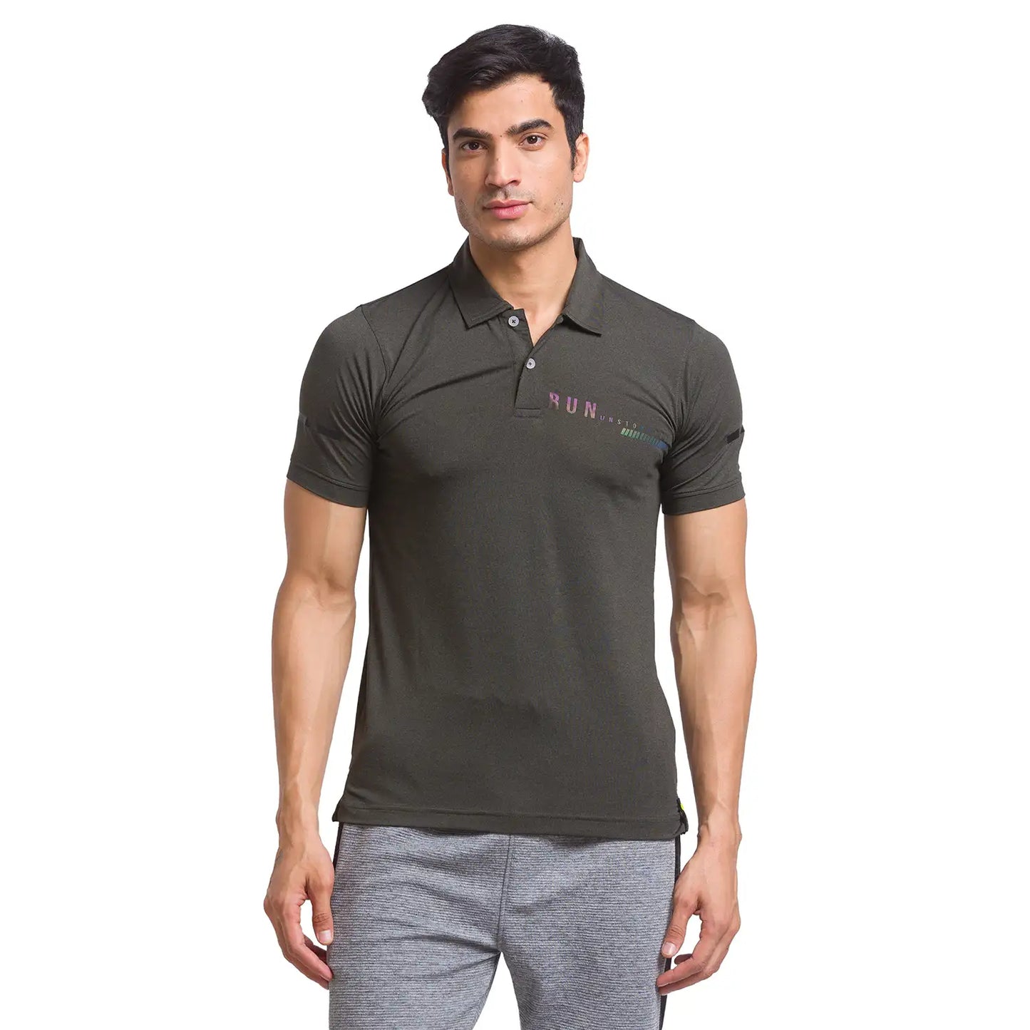 Men Slim Fit Medium Orange Polo