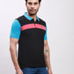 Parx Men Black Yarn Dyed Regular Fit Cotton T-Shirt