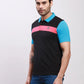 Parx Men Black Yarn Dyed Regular Fit Cotton T-Shirt