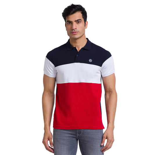 Men Regular Fit Blue Polo