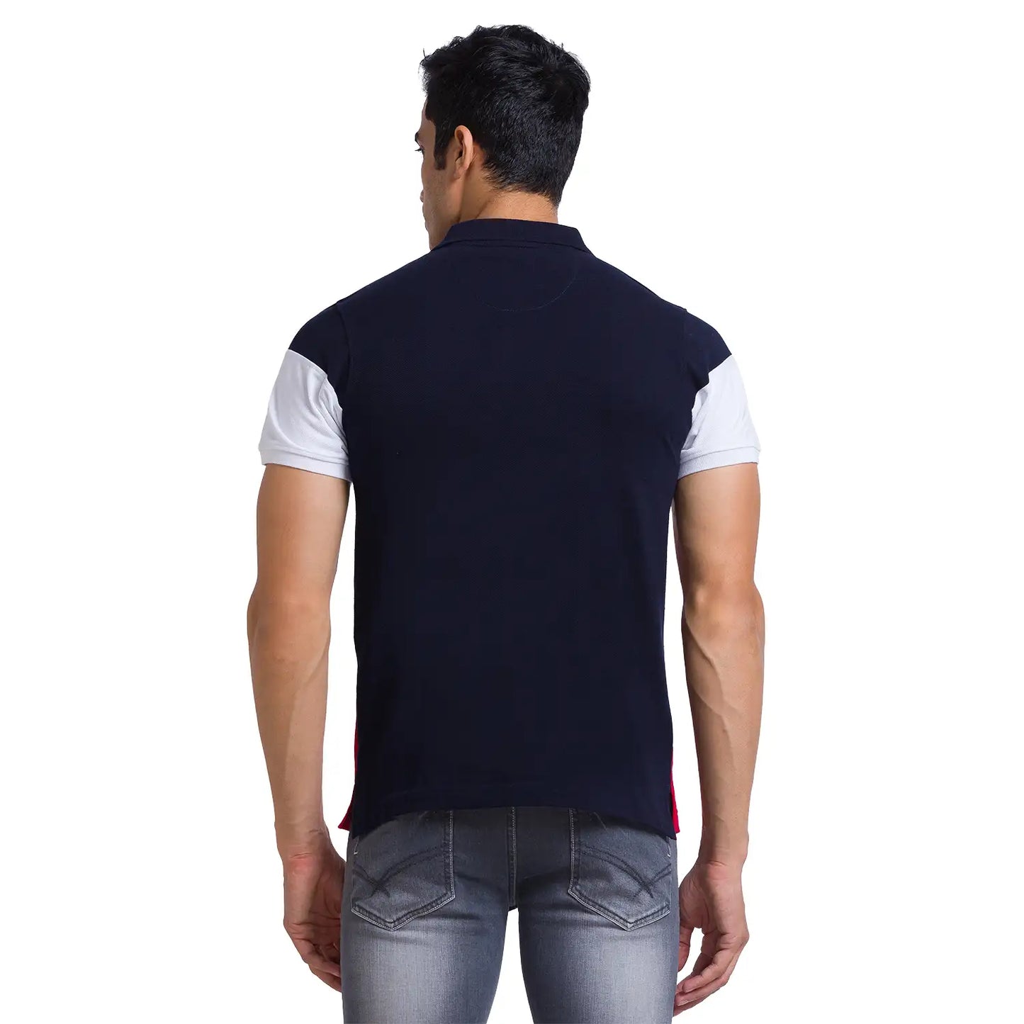 Men Regular Fit Blue Polo