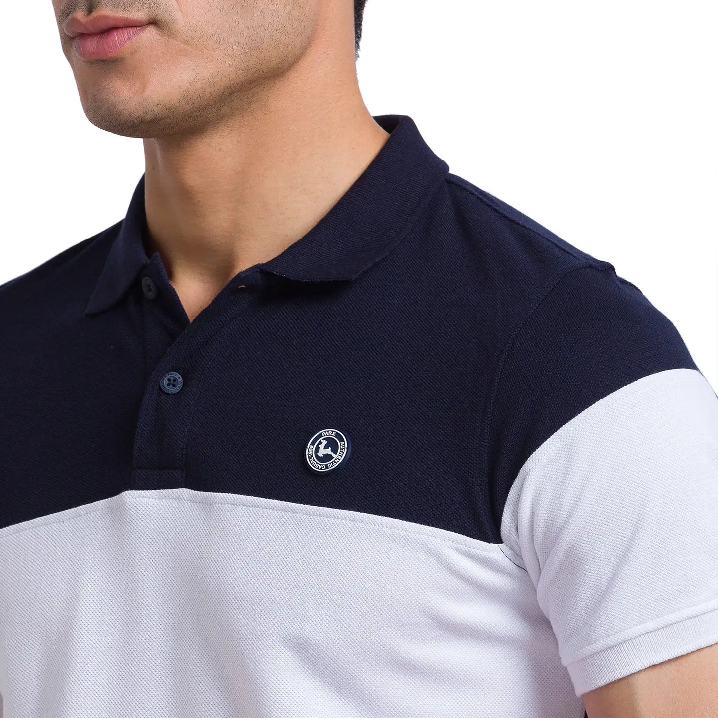 Men Regular Fit Blue Polo