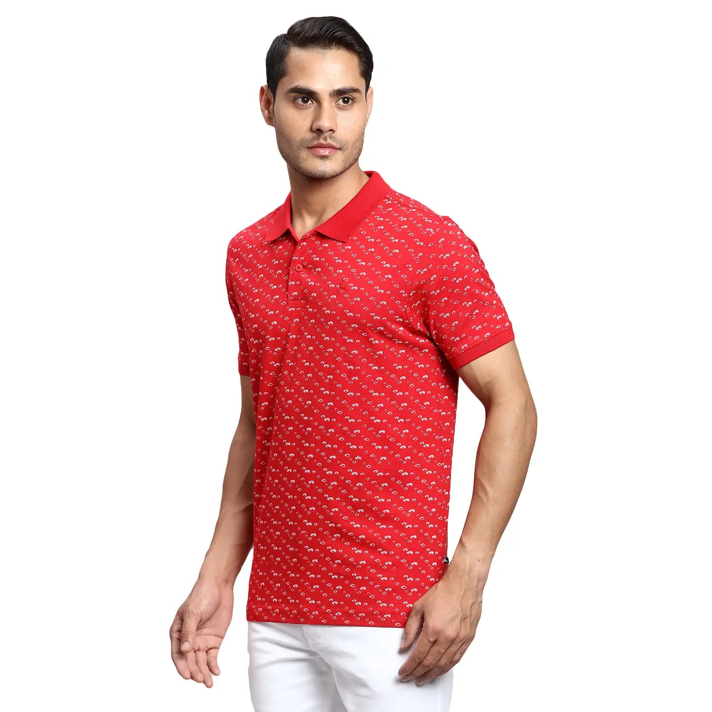 Men Regular Fit Orange Polo