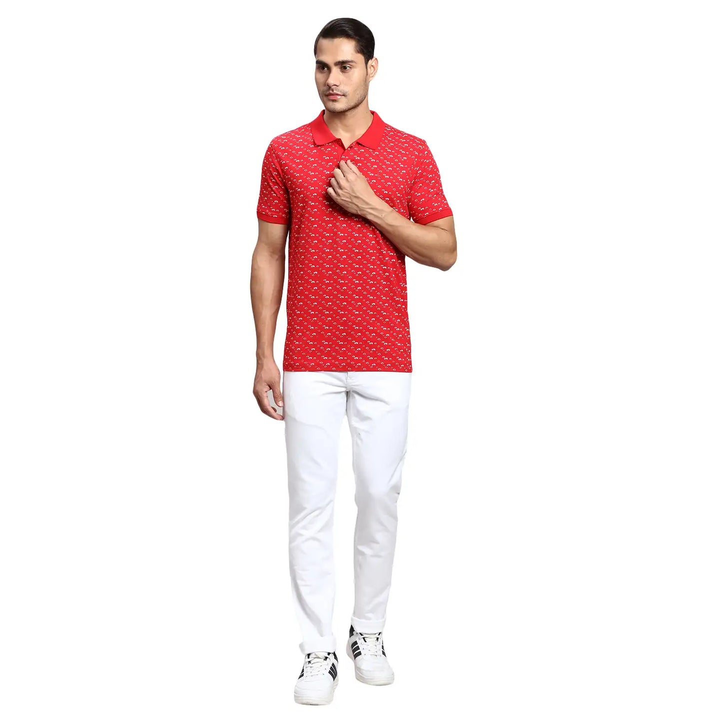 Men Regular Fit Orange Polo