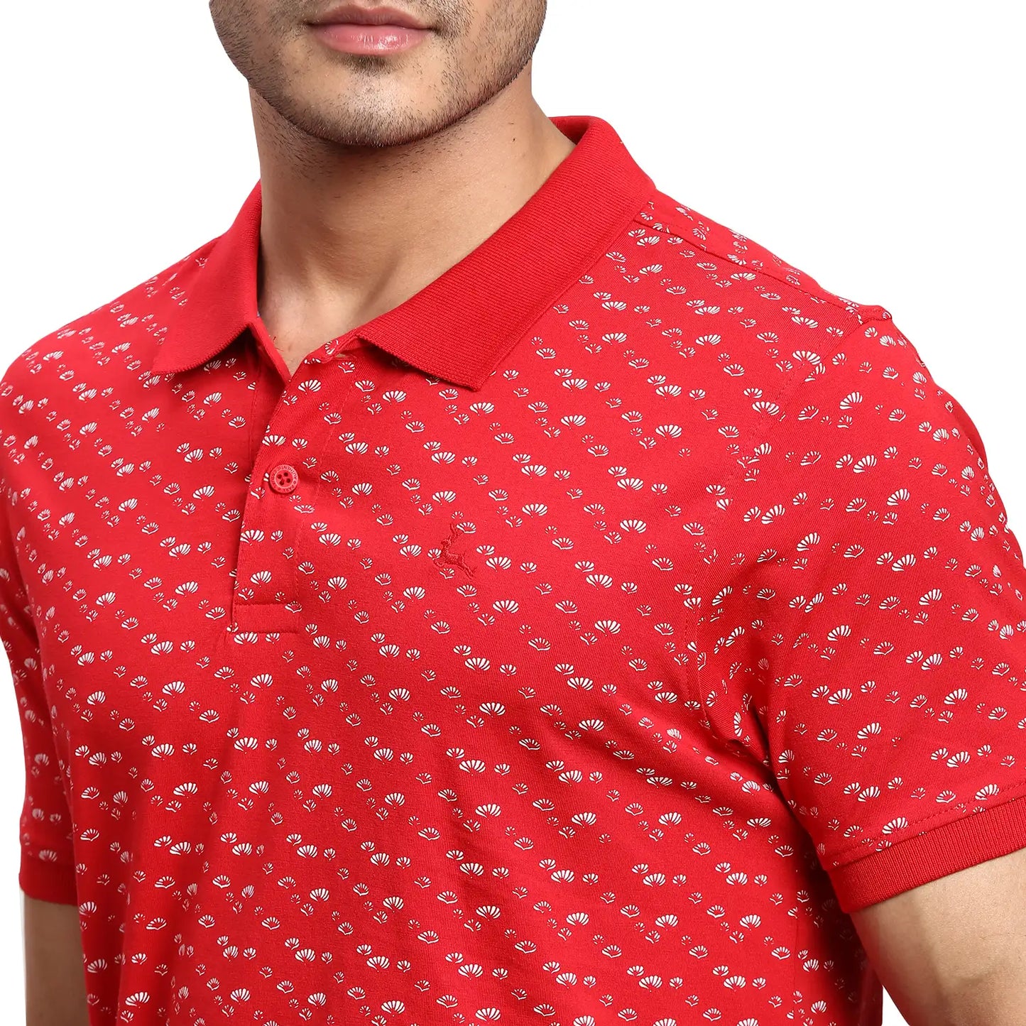 Men Regular Fit Orange Polo