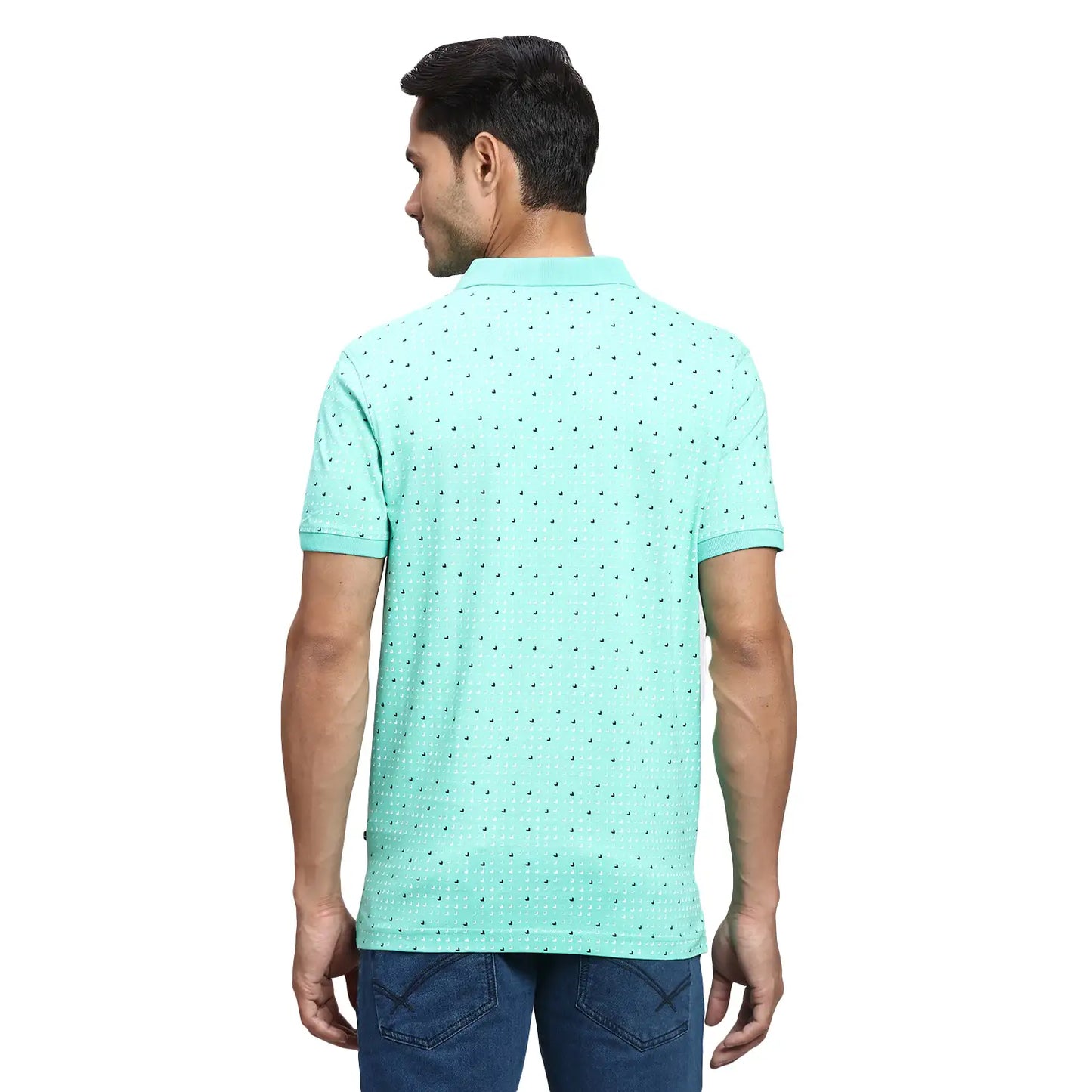 Men Regular Fit Blue Polo