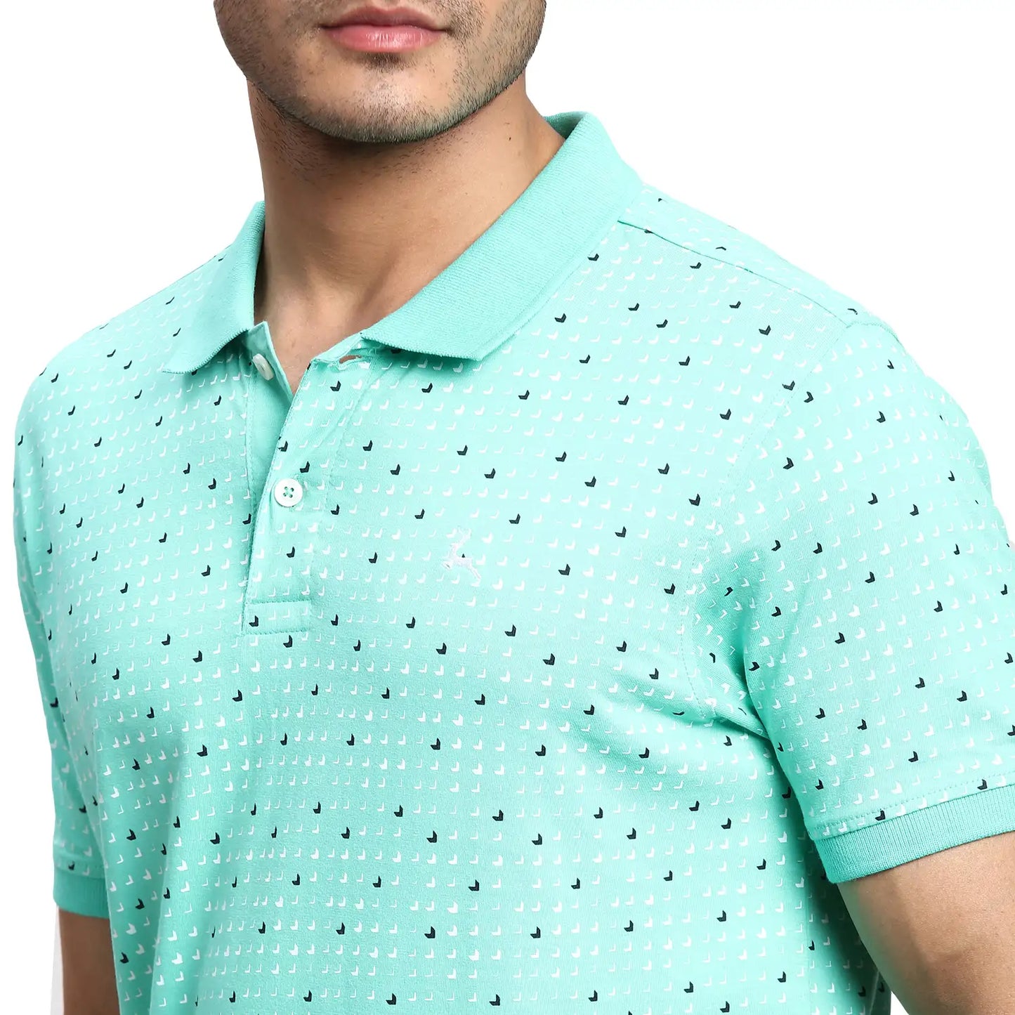 Men Regular Fit Blue Polo