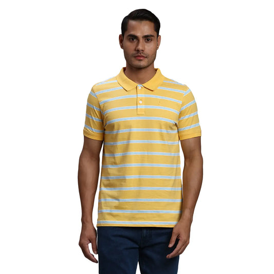 Men Regular Fit Yellow Polo