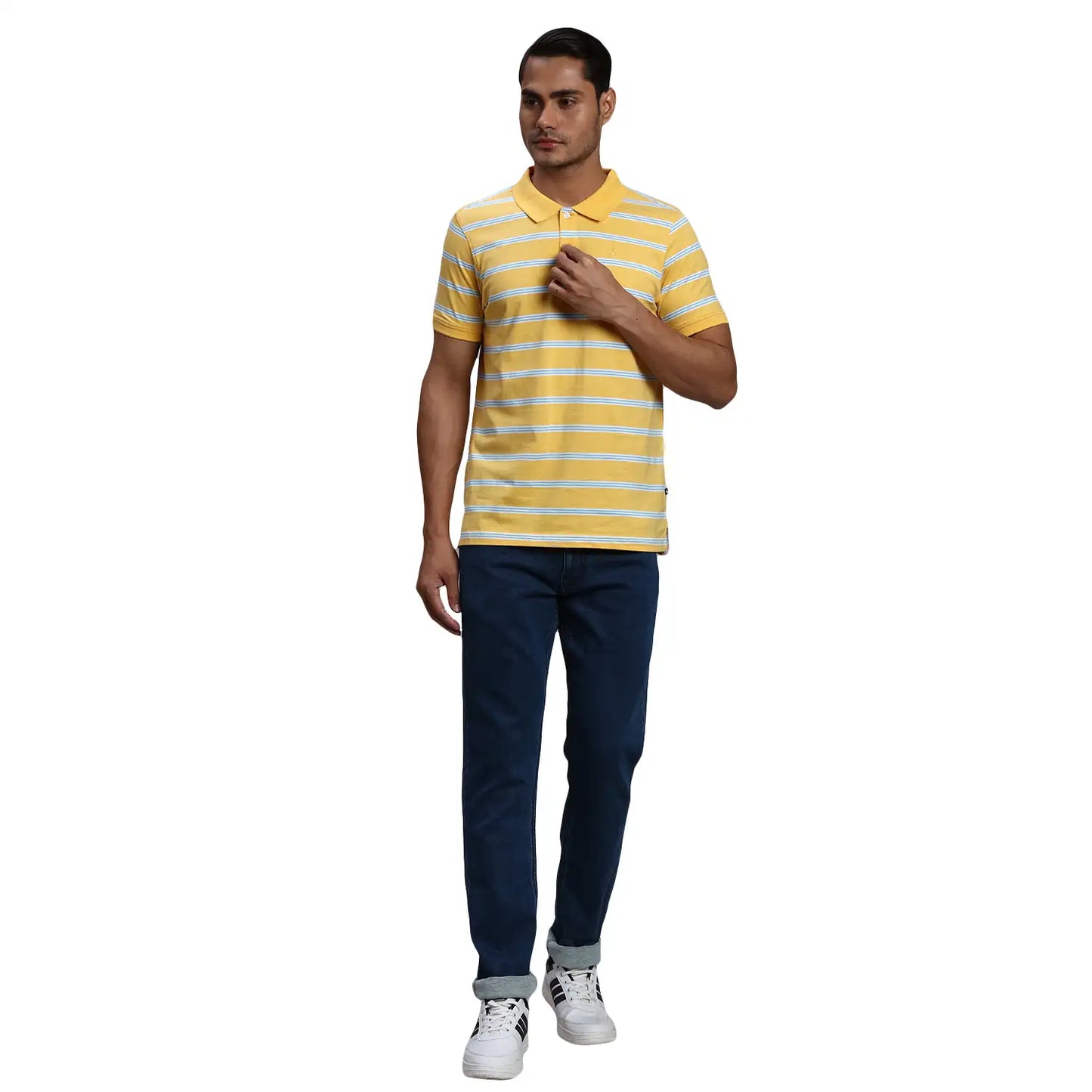 Men Regular Fit Yellow Polo
