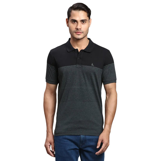 Men Regular Fit Blue Polo