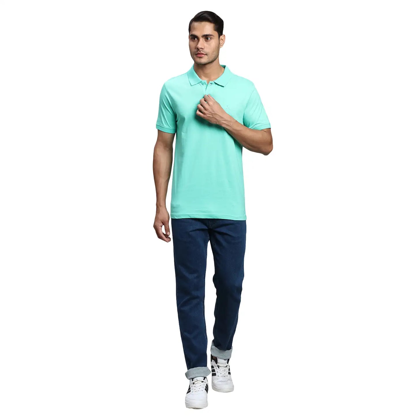 Men Regular Fit White Polo