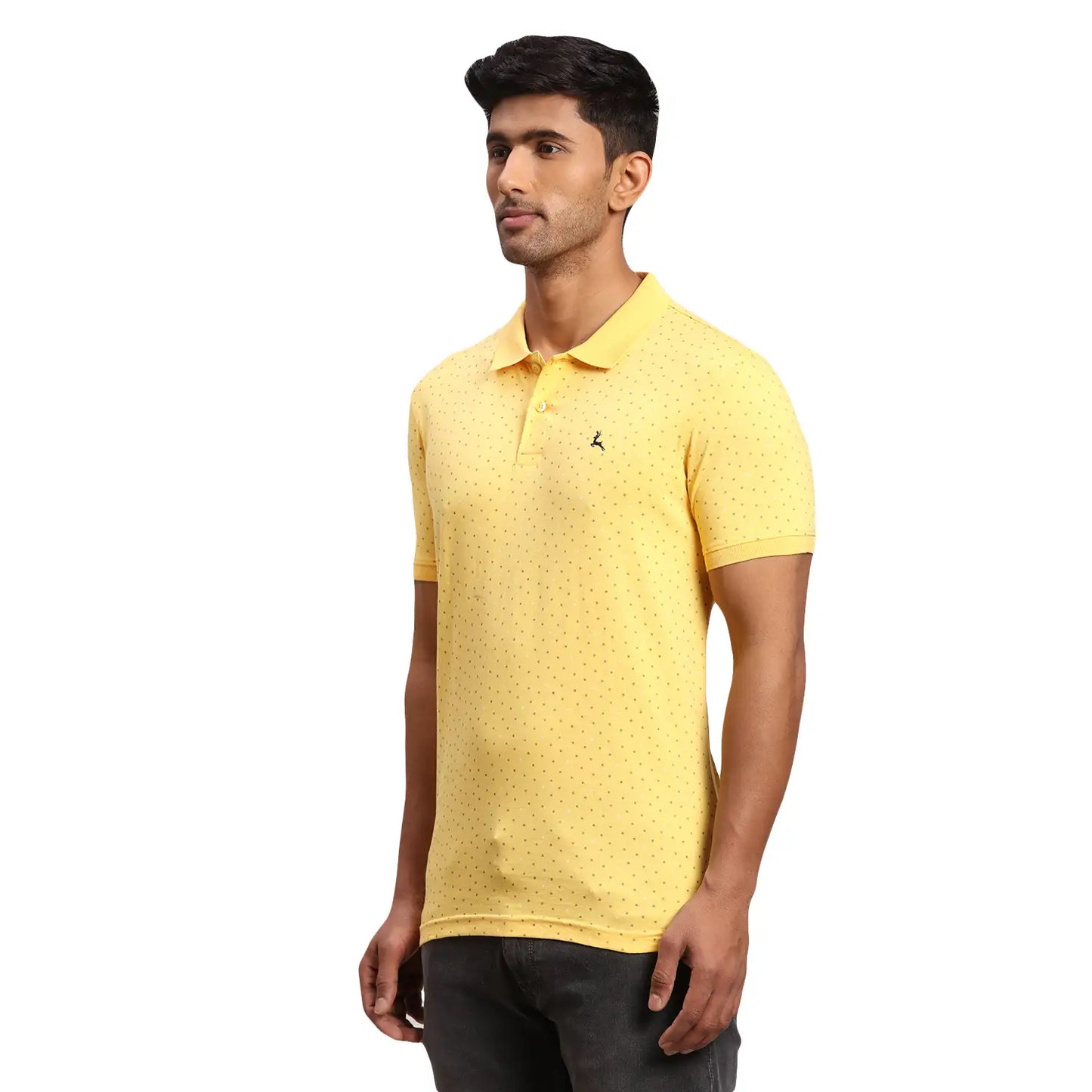 Men Regular Fit Yellow Polo