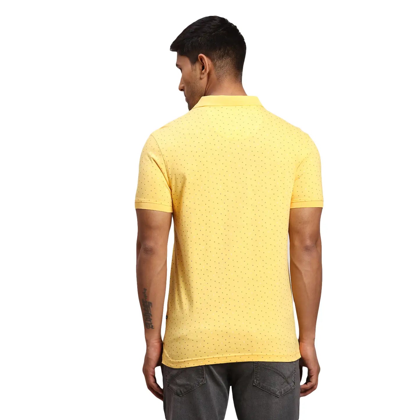 Men Regular Fit Yellow Polo