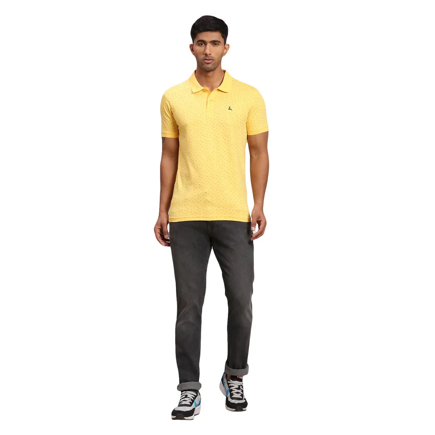 Men Regular Fit Yellow Polo